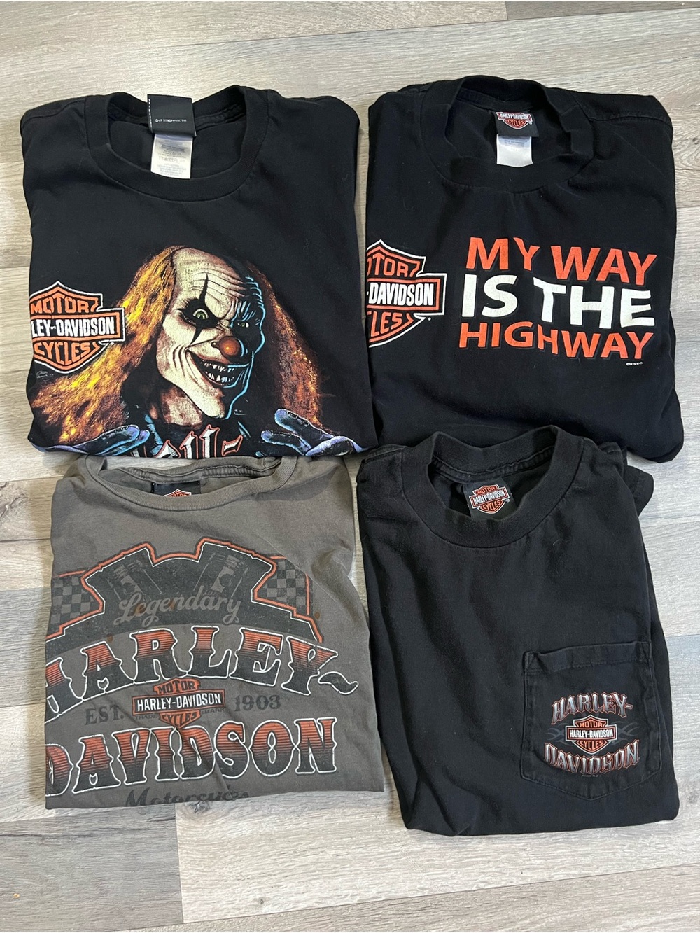 Lot of 4 Harley Davidson Shirts Men’s [L / XL] Graphic Tee Bulk
